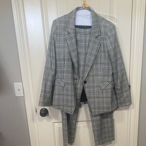 Alex Marie Classic Black and White Checkered Blazer